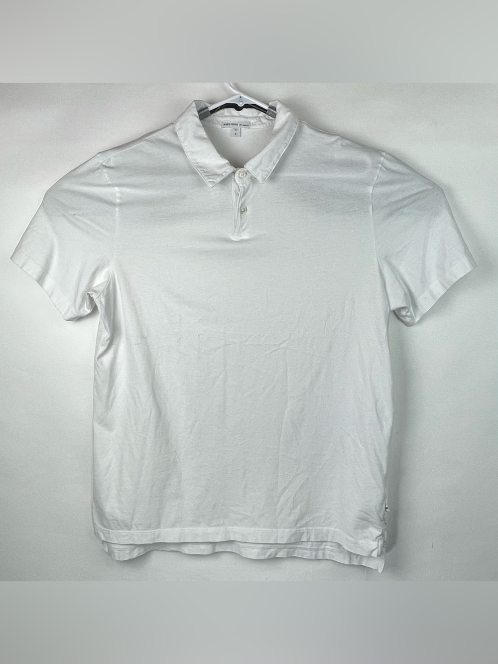 James Perse Standard White Supima Cotton Polo Shirt Size 2 (Medium)